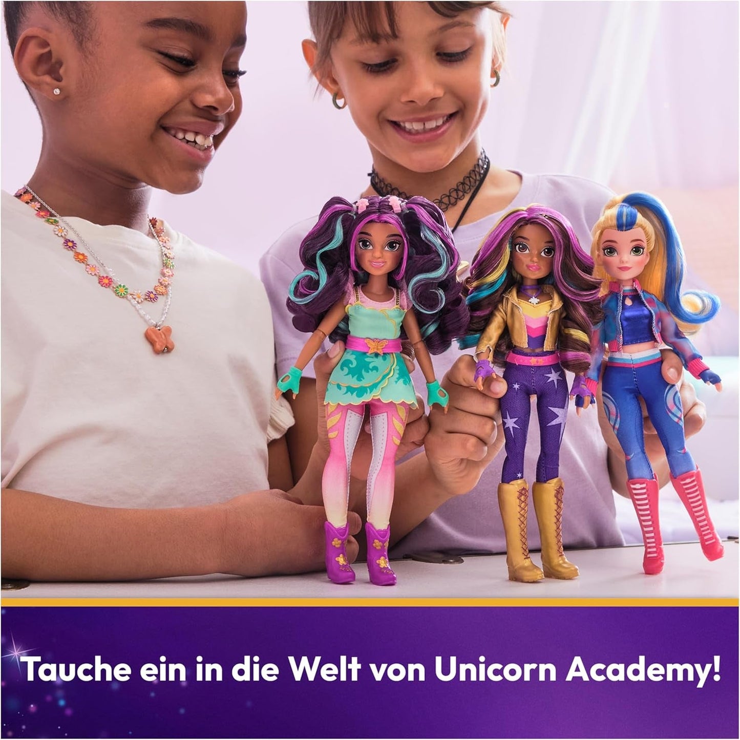 Unicorn Academy Ankleidepuppe Ava - oryginalny szczeniak, który można oglądać w serwisie Netflix, 24 cm brutto i 7 akcesoriów do fantastycznych ról, dla dzieci od 4 dzieci