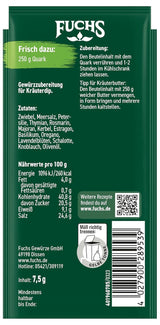 Fuchs Gewürze – Zanurzmy się! Kräuter der Provence Gewürzzubereitung, Gewürz für Kräuterquarkdip, 7,5 g w torebce