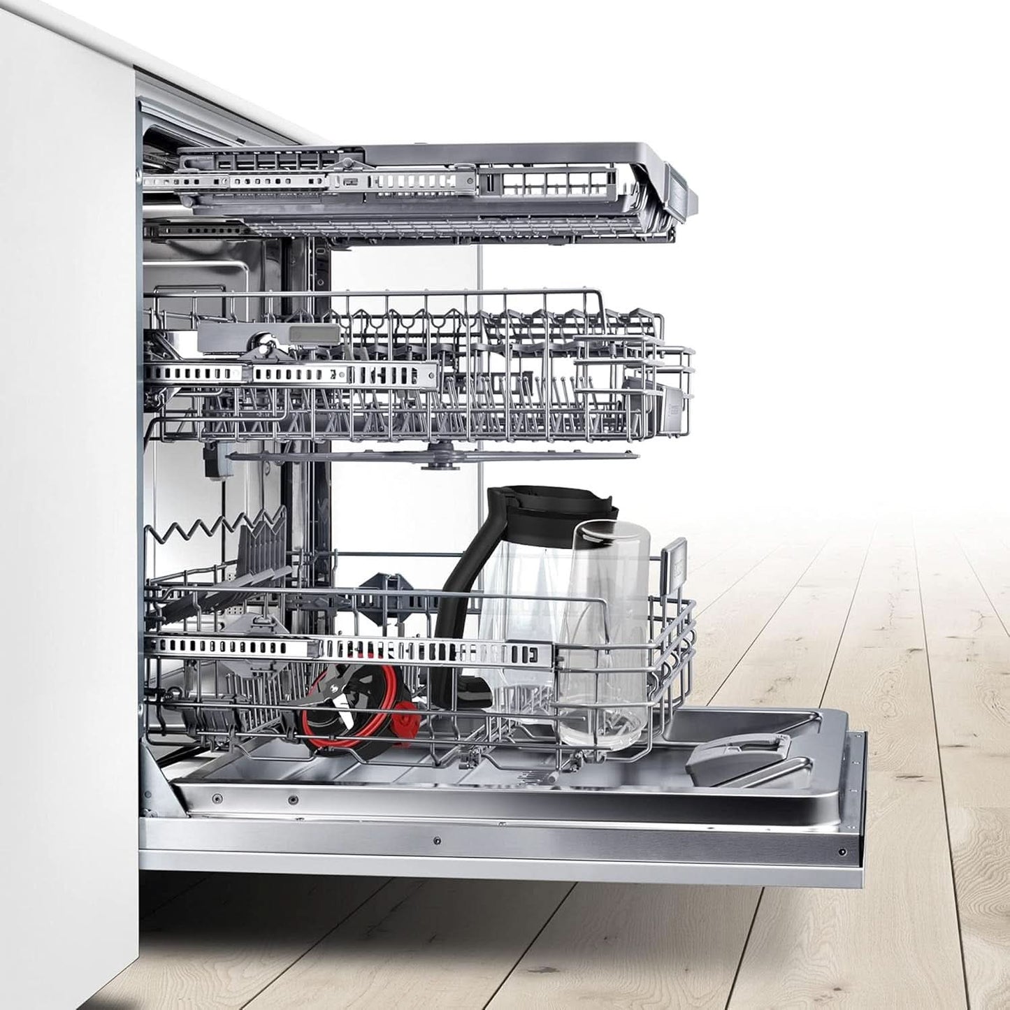 Mikser stojący Bosch Vitapower Serie 4 MMB6382M, Edelstahl-Klingen Made in Germany, 1,5 l Thermosafe Glasbehälter, Stopfer, Sicherheitsdeckel, Spülmaschinengeeignete Teile, 30 000 U/Min, 1200 W, Edelstahl Kitchen Naty Shop