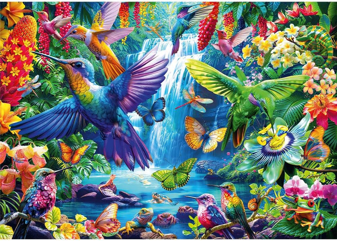 Trefl 10880 Kolibry w tropikach 1000 elementów - puzzle z ptakami do samodzielnego wykonania, kreatywna rozrywka, dla dorosłych i dzieci w wieku od 12 lat, wielokolorowe puzzle Naty Shop