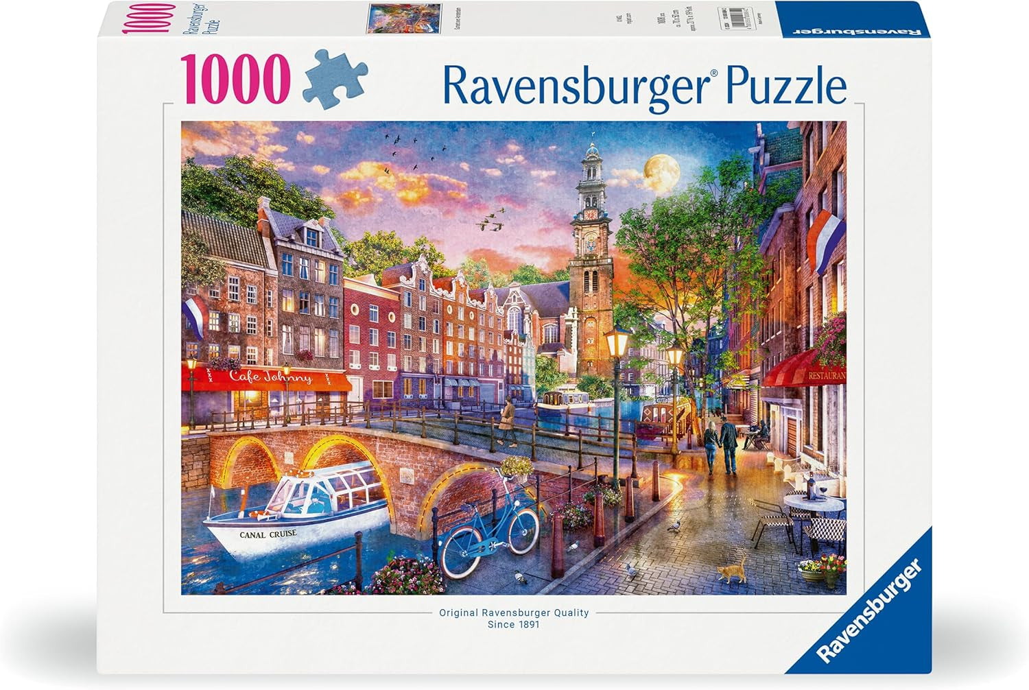 Ravensburger Puzzle 12000884 Sunset Amsterdam - 1000 elementów puzzle dla dorosłych od 14 lat Puzzle Naty Shop