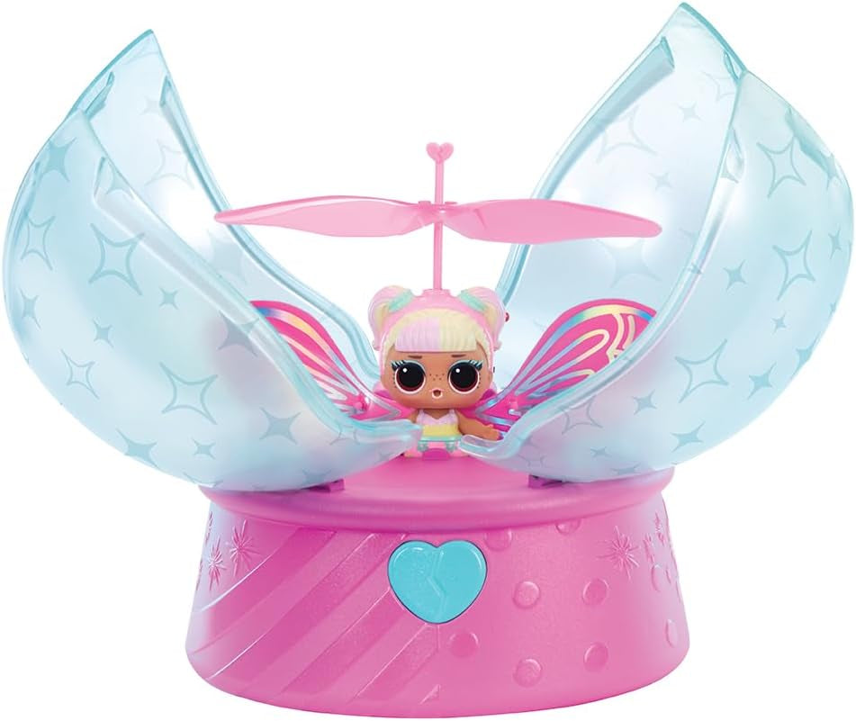 LOL niespodzianka! Magic Flyers Fairies Tots - Dziecko Kwiatów - Zawiera 1 lalkę i 1 magiczną różdżkę w opakowaniu w kształcie kwiatu, 2 sztuki do zebrania, Róża