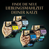 SHEBA Filety Katzenfutter Adult w sosie z kurczakiem, Hochseefisch i Garnelen 16 x 60 g w skorupce