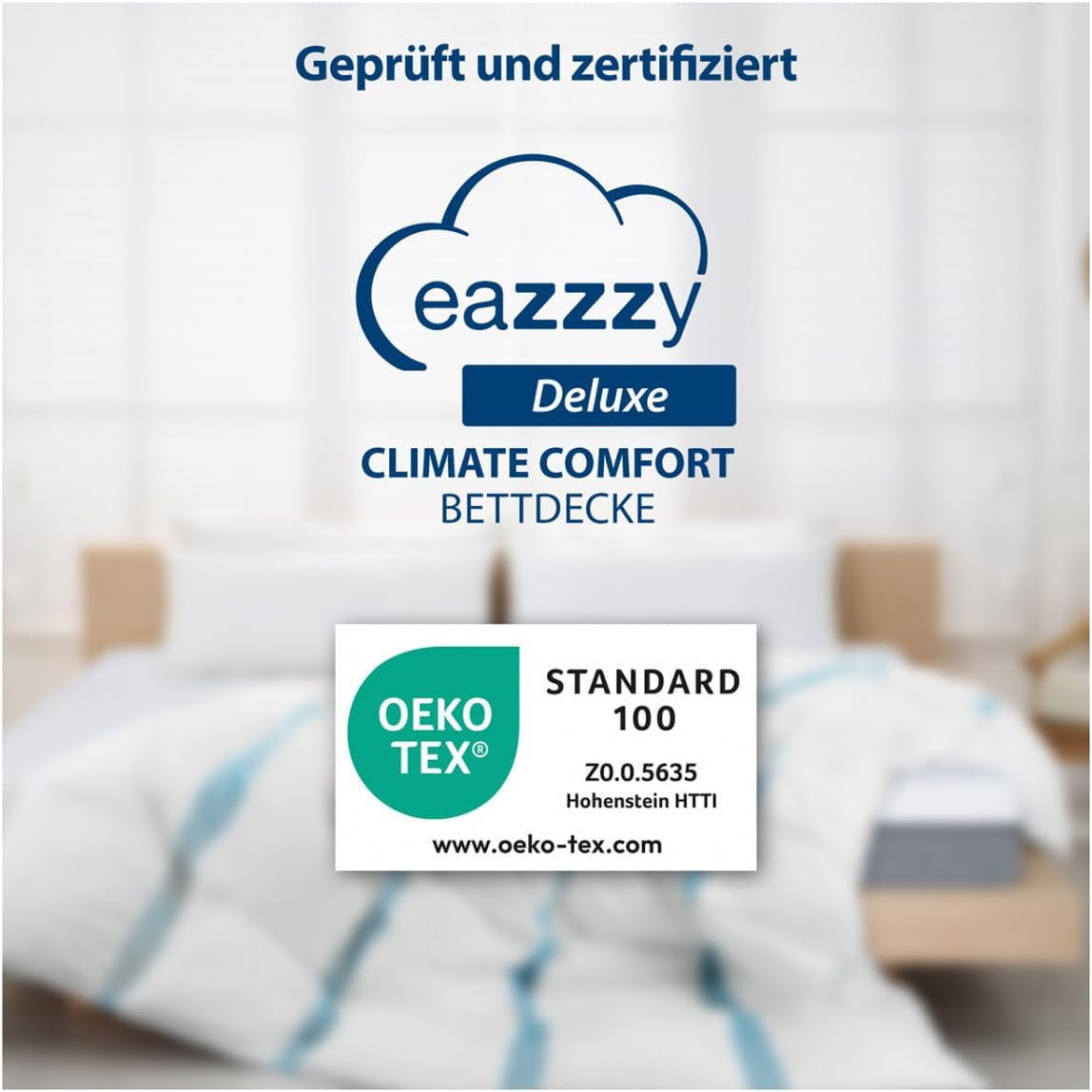 Kołdra Genius Eazzzy Climate Comfort 155 X 220 cm, szczelna dla włókien, lekka kołdra na każdą porę roku, kołdra oddychająca, przyjemna temperatura do snu, kołdra na każdą porę roku Kołdry i kołdry Naty Shop