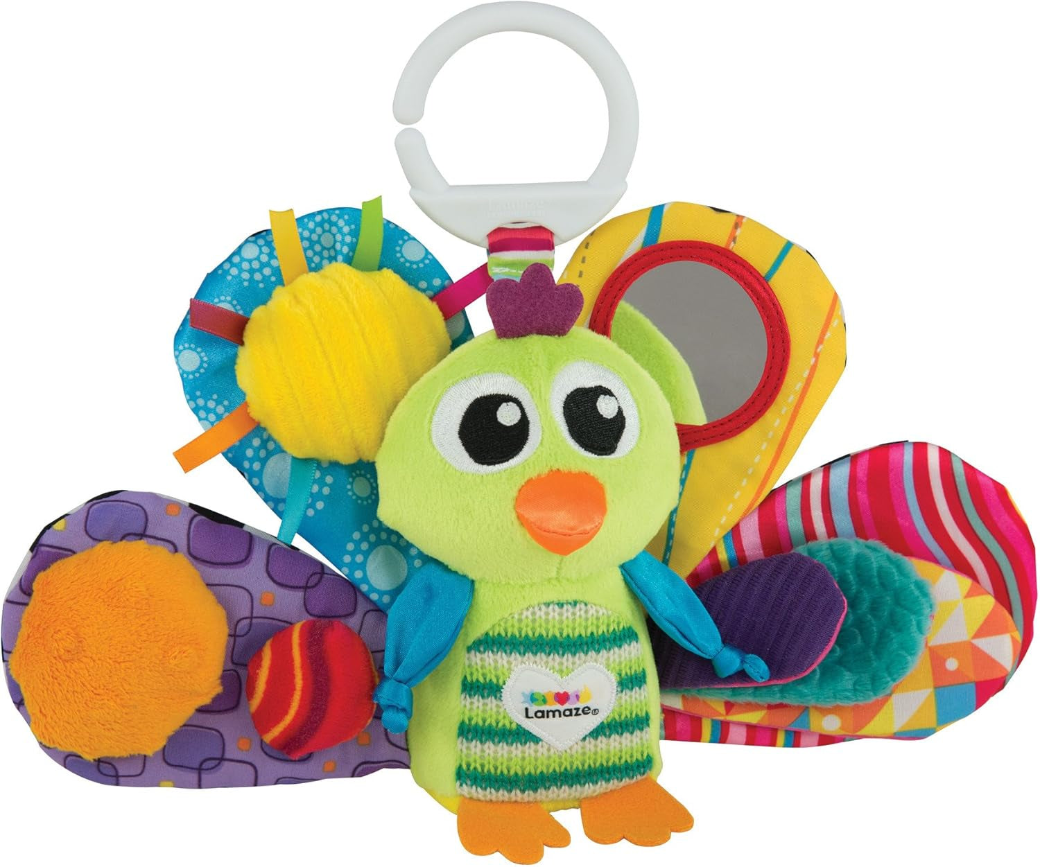 Lamaze Zabawka dla niemowląt „Freddie the Firefly” Clip & Go, wysokiej jakości zabawka dla małych dzieci, zawieszka z uchwytem wzmacniająca relację rodzic-dziecko, od 0 miesiąca życia, wiele kolorów zabawek dla dzieci Naty Shop Jaques The Peacock