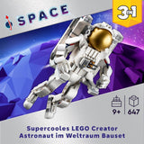 LEGO Creator 3 w 1 zabawka astronauta kosmiczna, model psa i statku kosmicznego dla dzieci, dekoracje do przedszkola, kreatywny prezent dla chłopców i dziewcząt w wieku 9 lat 31152 Zestawy do budowania Besuche w sklepie LEGO