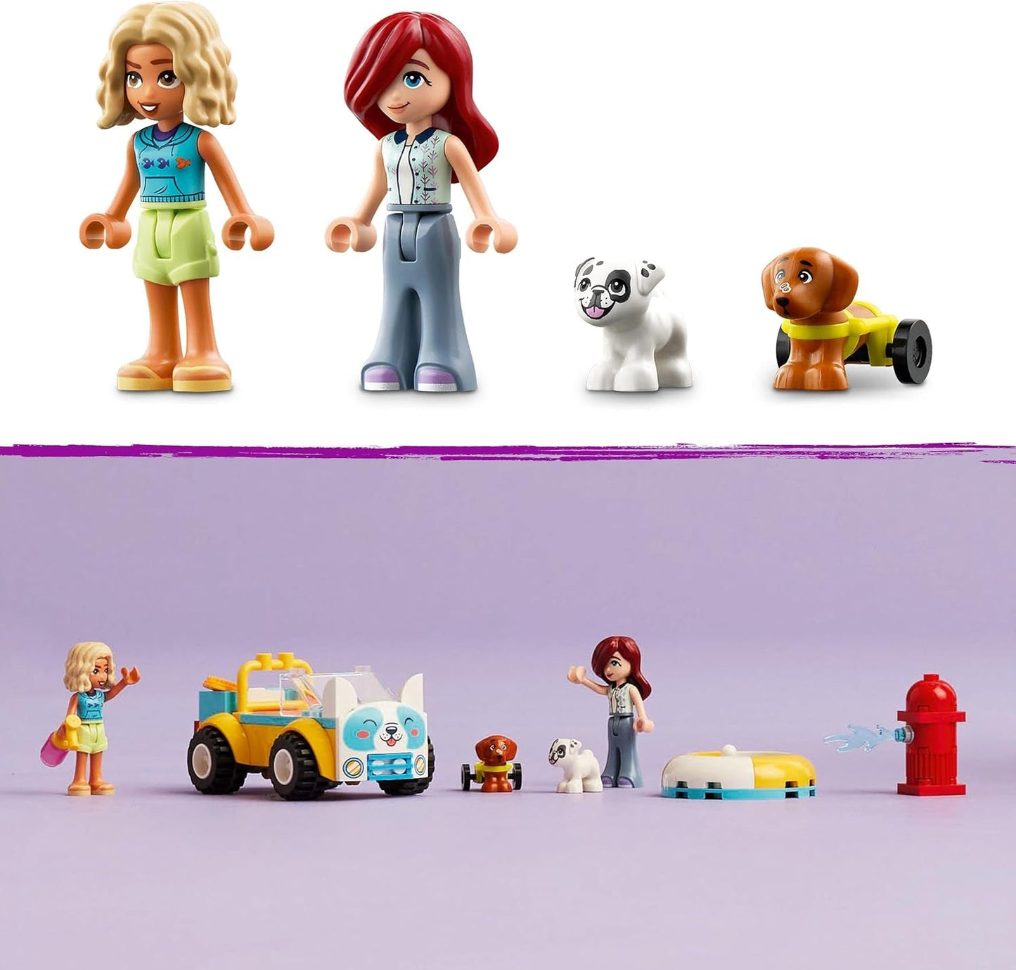 LEGO Friends Mobilny salon pielęgnacji psów, zestaw do zabawy ze zwierzętami, zabawka dla dzieci z 2 figurkami i 2 psami dla dziewcząt i chłopców od 4. roku życia, zestaw do pielęgnacji psów 42635 Zestawy do budowania Beuche den LEGO-Store