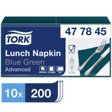 Tork 477840 Limonkowe serwetki obiadowe / 2-warstwowe serwetki do małych posiłków lub przekąsek / Zaawansowana jakość / 10 X 200 (2000) serwetki papierowe / 32,6 X 33 cm (dł. x szer.) / złożenie na 1/4
