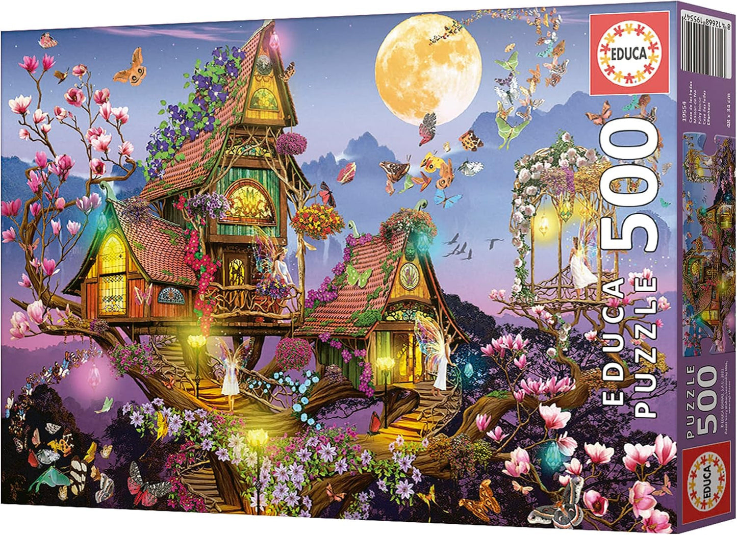 Educa - Puzzle 500 elementów dla dorosłych | domek z bajki, puzzle 500 elementów dla dorosłych i dzieci od 11 lat, fantasy, bajki, wróżki (19554) Puzzle Naty Shop