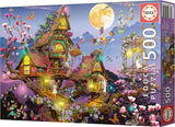 Educa - Puzzle 500 elementów dla dorosłych | domek z bajki, puzzle 500 elementów dla dorosłych i dzieci od 11 lat, fantasy, bajki, wróżki (19554) Puzzle Naty Shop