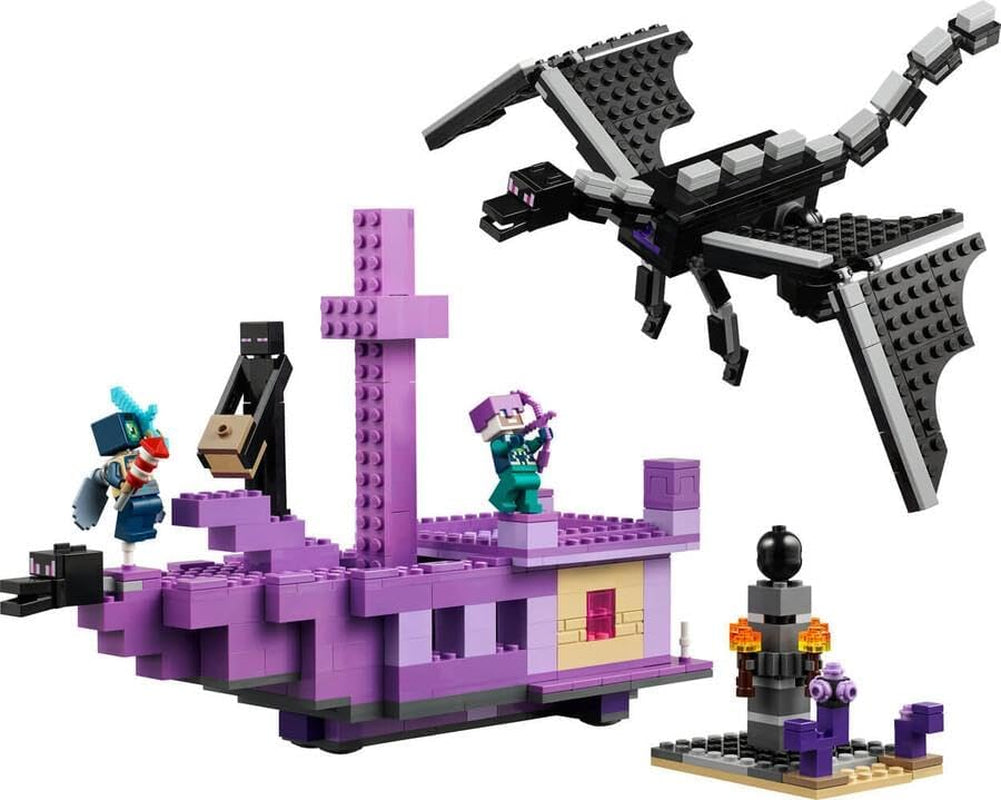 LEGO Minecraft Smok końca i statek końcowy Zestaw zabawkowy i odkrywczy Gra wideo Zestaw do budowania Zestaw przygodowy dla chłopców i dziewcząt w wieku 8 lat 21264 Zestawy do budowania Zobacz sklep LEGO