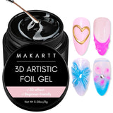 Makartt 3D Nail Art Gel - Żel do klejenia kryształków górskich 15G do breloczków do paznokci, Wielofunkcyjny żel do rzeźbienia paznokci do samodzielnego projektowania paznokci, Rzeźba paznokci Modelowanie paznokci w domu (przezroczysty)