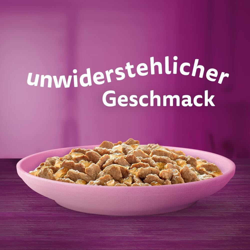 WHISKAS Junior Karma mokra w saszetkach, opakowanie zbiorcze, wybór mięsa drobiowego w galarecie, 12 x 85g