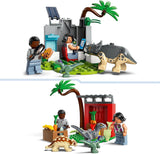 LEGO Jurassic World Centrum ratunkowe dla małych dinozaurów, zestaw z małymi figurkami dinozaurów, w tym Triceratopsem, Ankylozaurem i welociraptorem, prezent do budowania dla chłopców i dziewcząt od 4 lat 76963 Zestawy do budowania Besuche den LEGO-Store