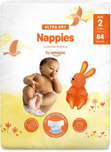 Pieluchy Amazon Ultra Dry, rozmiar 3 (4–9 kg) – pudełko miesięczne, białe, 172 sztuki (2 opakowania po 86) (dawniej Mama Bear, identyczny produkt)