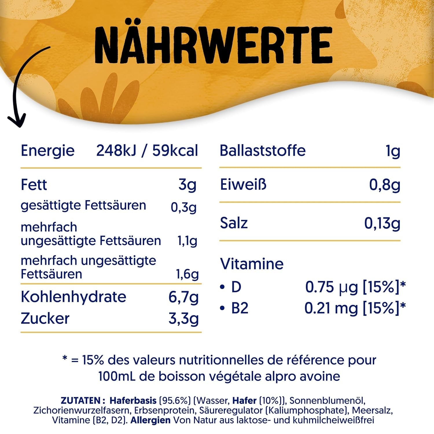 Alpro Barista Haferdrink – Zum Aufschäumen – Vegan und milchfrei – Von Natur aus lactosefrei – Rich an Ballaststoffen, Calcium und Vitaminen – 8 x 1 L – Haltbar