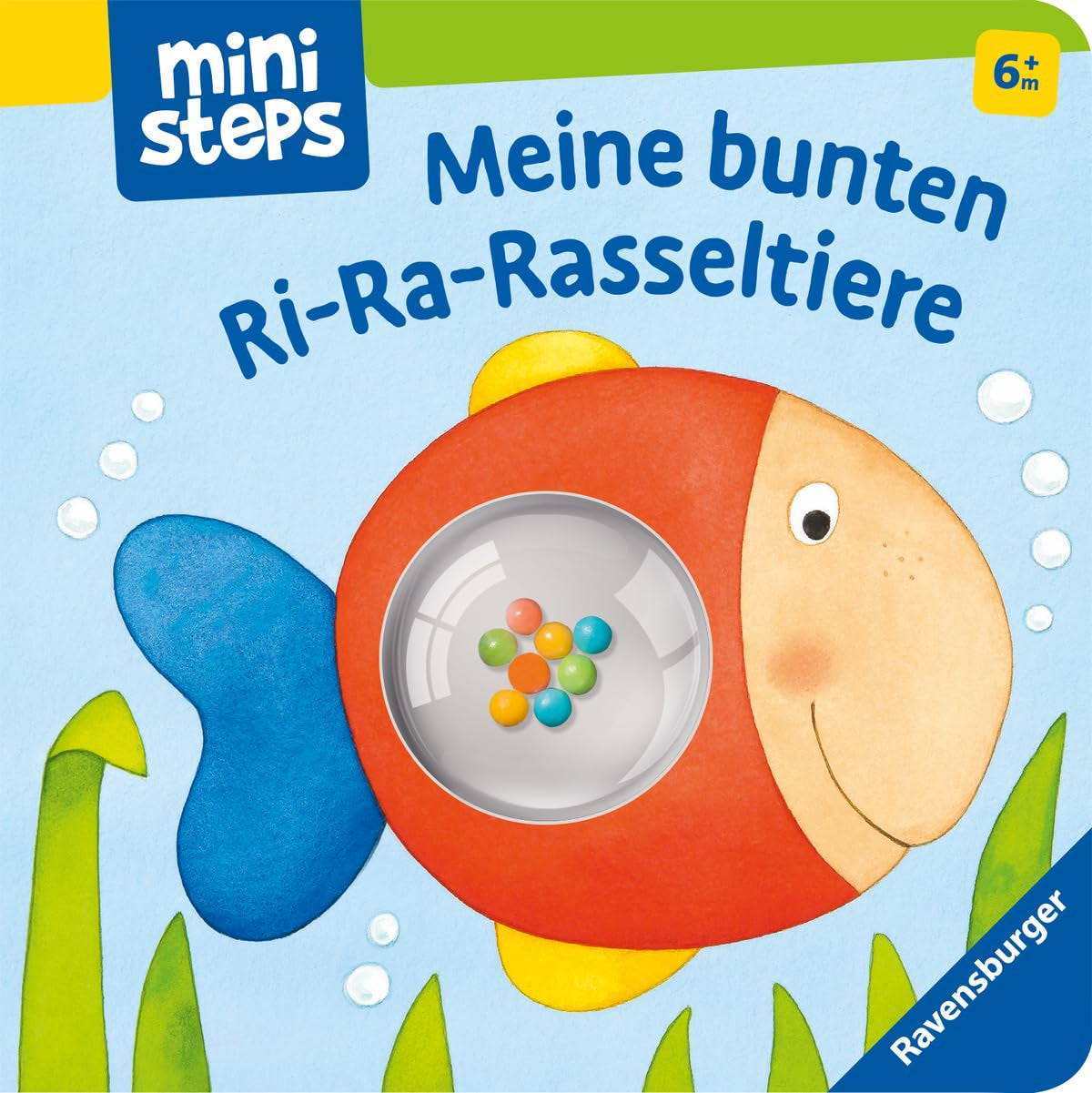 Moje kolorowe zwierzątka z dzwoneczkami Ri-Ra - książeczka z dzwoneczkami dla niemowląt od 6 miesiąca, książeczka dla dzieci, książeczka do zabaw: od 6 miesiąca Jucarii Bebe Naty Shop