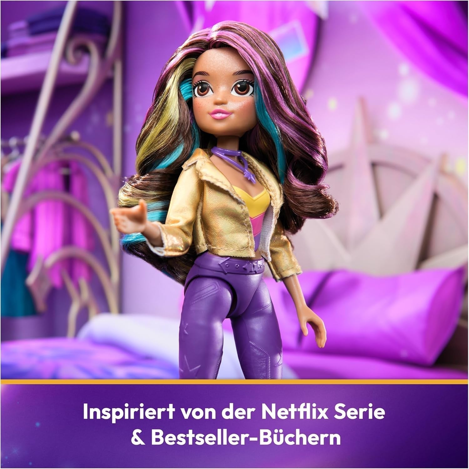 Unicorn Academy Deluxe Masked Ball Sophia - lalka 24 cm z popularnej serii Netflix z 2 strojami, klasycznym przebieraniem i odgrywaniem ról, wiek 4+ Naty Shop Dolls