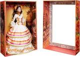 Lalka Barbie Signature Day of the Dead 2025 Figurka kolekcjonerska w kremowej sukience z falbankami, nagietkami i kokardkami, kwiatową koroną we włosach i farbą do twarzy Calavera, JBJ05