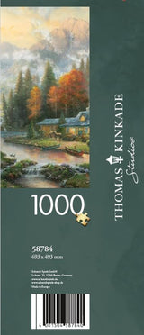 Schmidt Spiele 58784 Thomas Kinkade, Wieczór nad jesiennym jeziorem, układanka 1000 elementów, kolorowe Puzzle Naty Shop