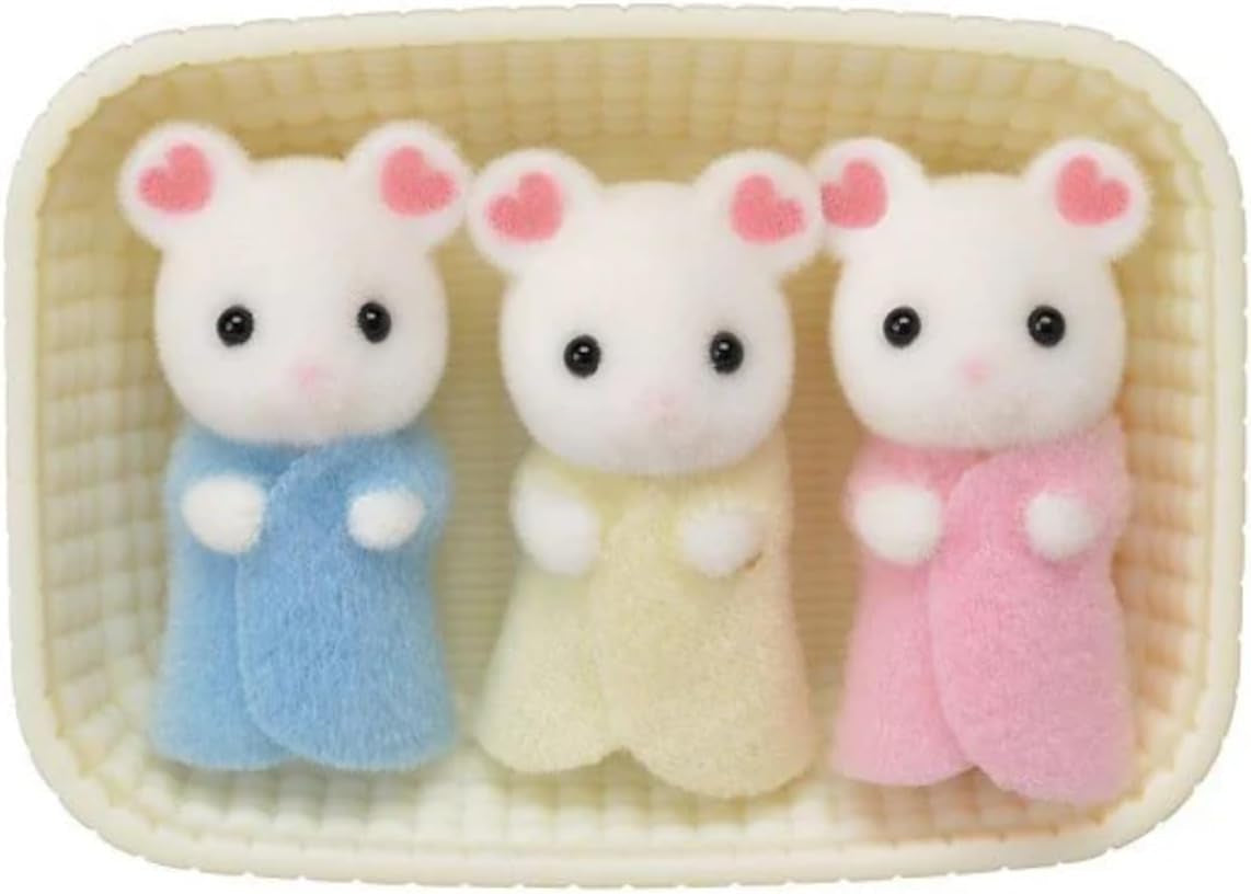 Sylvanian Families L5337 Trojaczki Marshmallow Mouse - Figurki z domku dla lalek Naty Shop Dolls