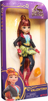 Lalka Valentina Unicorn Academy - oryginalna lalka z popularnej serii Netflix, ma 24 cm wysokości i 5 akcesoriów do pomysłowego odgrywania ról, dla dzieci w wieku 4 lat i starszych