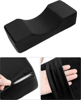 QWORK® Wimpernkissen, U-Förmiges Beauty Makeup Kissen, Ergonomisches Wimpernkissen Für Verlängerungen, Memory Foam Wimpernkissen Für Den Heimgebrauch Im Schönheitsssalon (Schwarz) Poduszki ortopedyczne na szyję Naty Shop