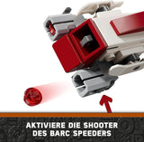 LEGO Star Wars Ucieczka ze ścigaczem BARC, zestaw Mandalorian, zabawkowy rower z wózkiem bocznym, figurki Kellerana Beqa i Grogu, prezent dla chłopców i dziewcząt od 8 lat 75378 Zestawy konstrukcyjne Beuche den LEGO-Store