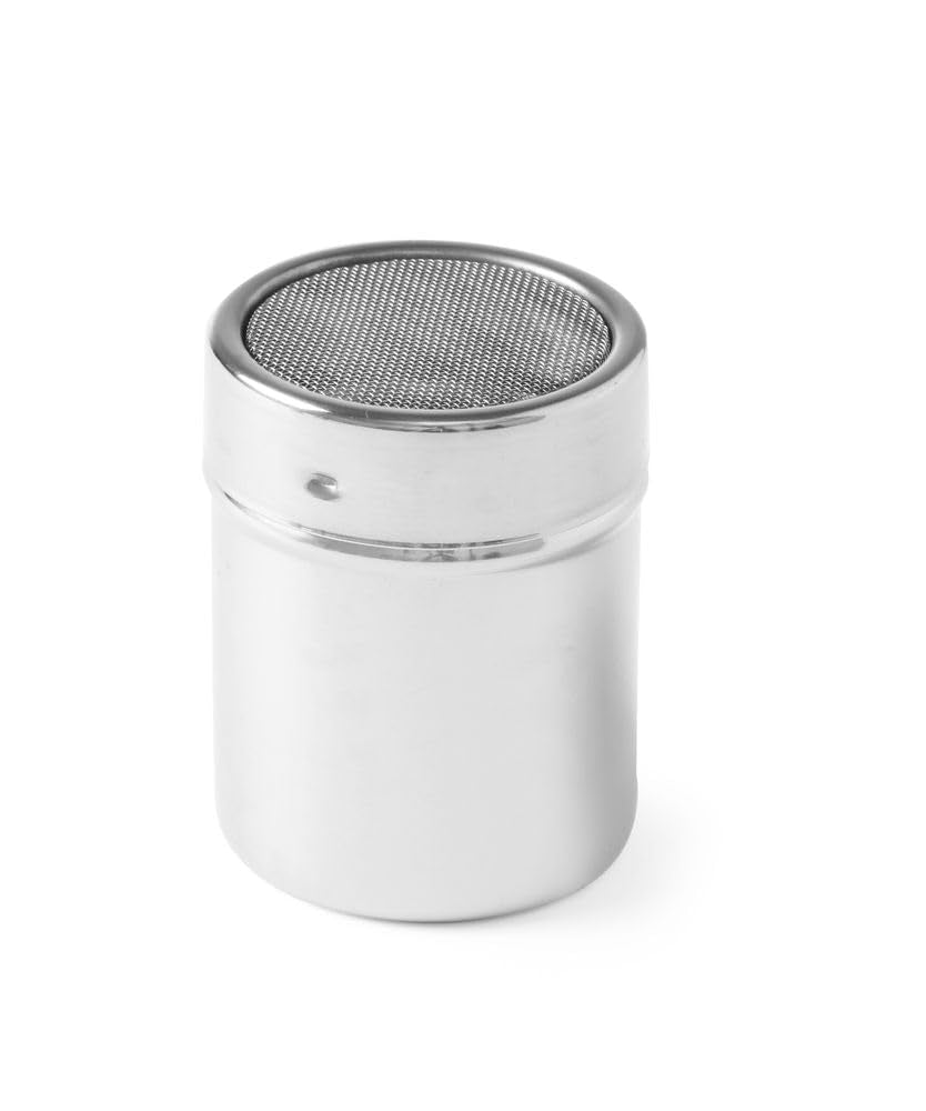 HENDI Shaker do cukru pudru, z pokrywką z gazy, pojemnikiem na shaker, shakerem, ø55x(h)75mm, stal nierdzewna
