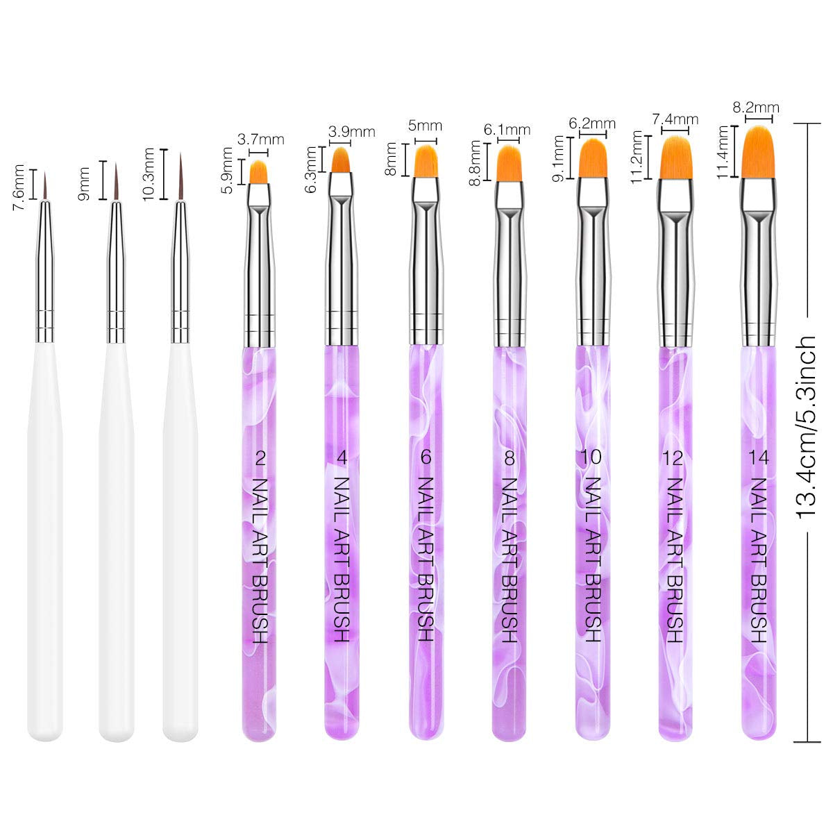 Zestaw szpilek Nagel, 10-Teilig Gelnägel Pinsel Nagellackstift Acrylpinsel Für Żel UV Nägel Acrylfingernägel Nailart Maniküre Nageldesign Zubehör