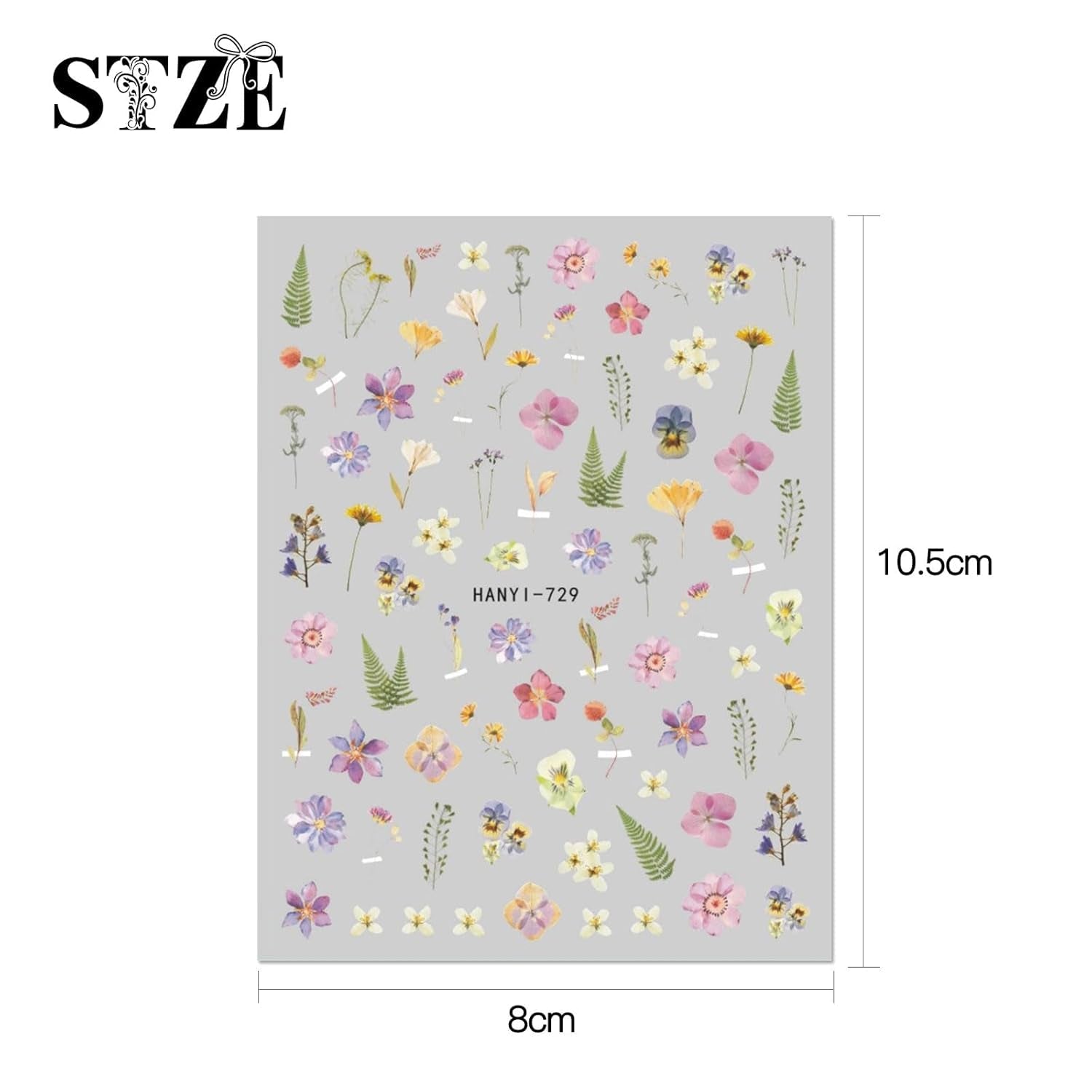 JMEOWIO Nagelsticker Frühlings Blume 9 Blatt Nail Art Naklejka Selbstklebend Nagelaufkleber Bunte Sommer Blumen Dekoration Nageldesign Zubehör