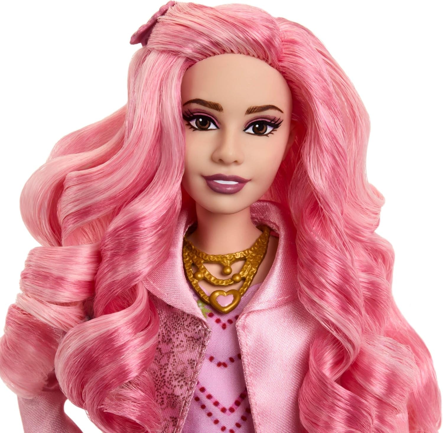 Mattel Disney Descendants: The Rise of Red Modepuppe i akcesoria – Bridget, młoda Herzkönigin, z inspirującym filmem Kleidung i Cupcake, HWT91