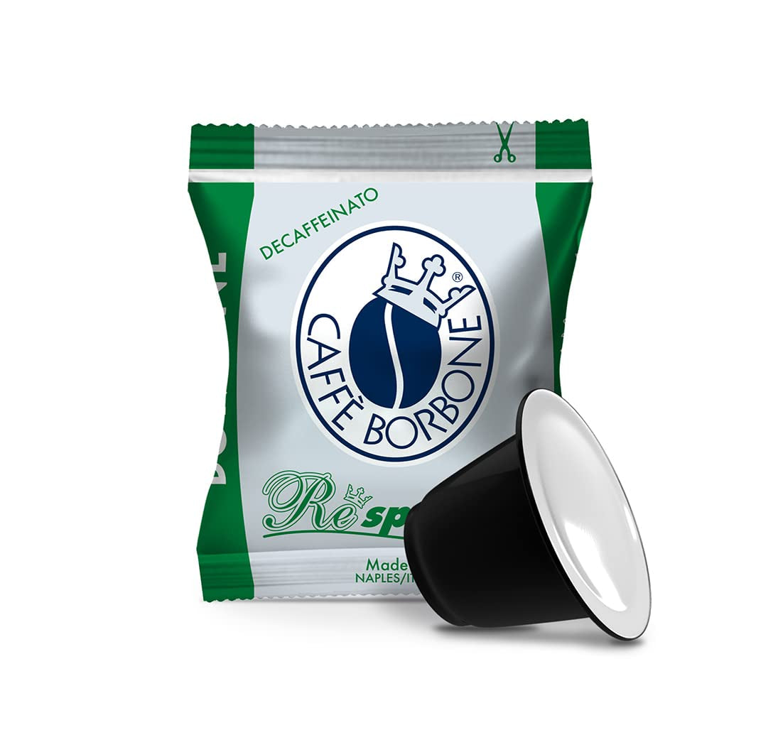 Caffè Borbone Kaffee Kapseln Respresso, Blaue Mischung, 100 stück & Kaffee Kapseln Respresso, Entkofeinierte Dek Mischung - 100 stück - Kompatybilny z Häuslichen Kaffeemaschinen Nespresso®*