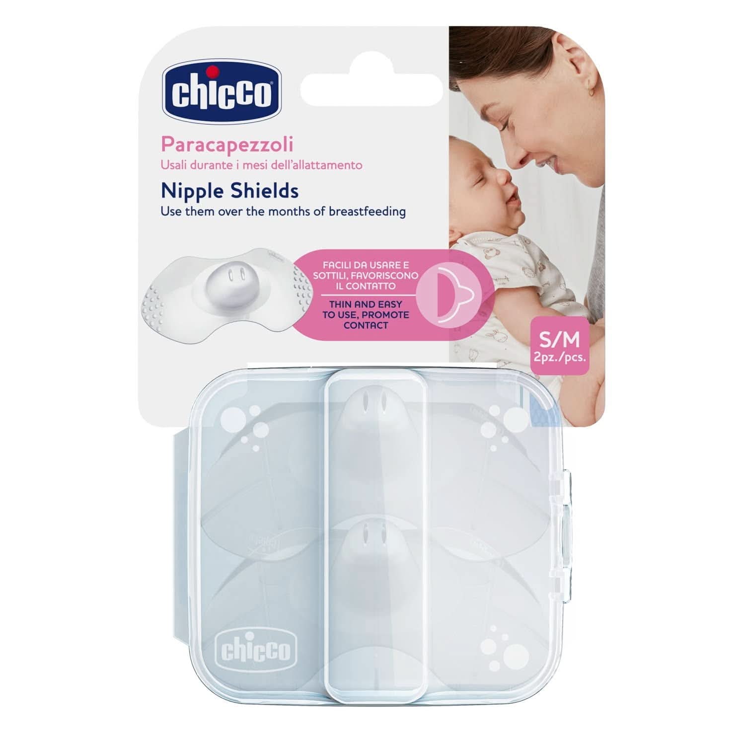 Chicco Skintoskin ochraniacz na sutki, silikonowy, przezroczysty, 6 szt. Akcesoria do żywności i karmienia piersią Sklep Bebe Naty