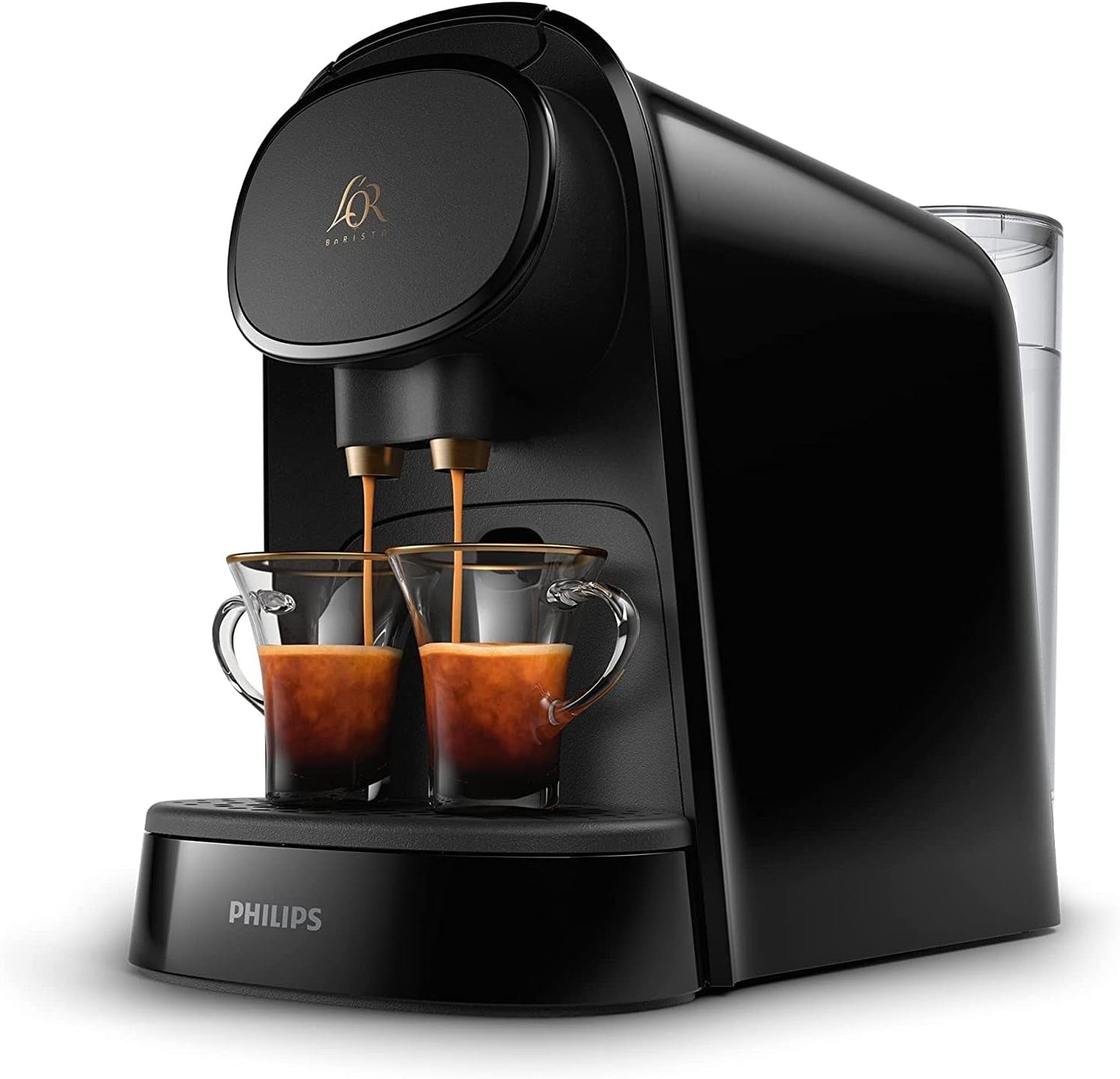 Ekspres do espresso na kapsułki PHILIPS LM8012/60 — dwie dawki, podwójna przyjemność, 1 lub 2 filiżanki, ristretto, espresso, lungo lub grand café long, podwójna kapsułka, oryginalna jakość espresso, czerń fortepianowa