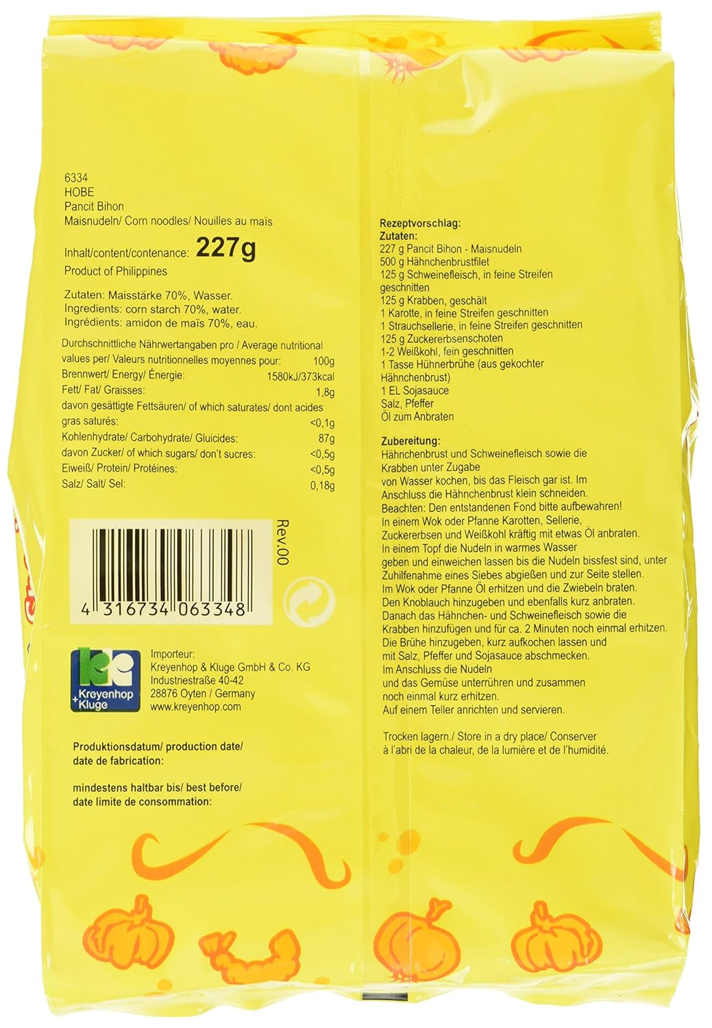 Makaron Pancit Bihon, opakowanie 4 szt. (opakowanie 4 x 227 g)