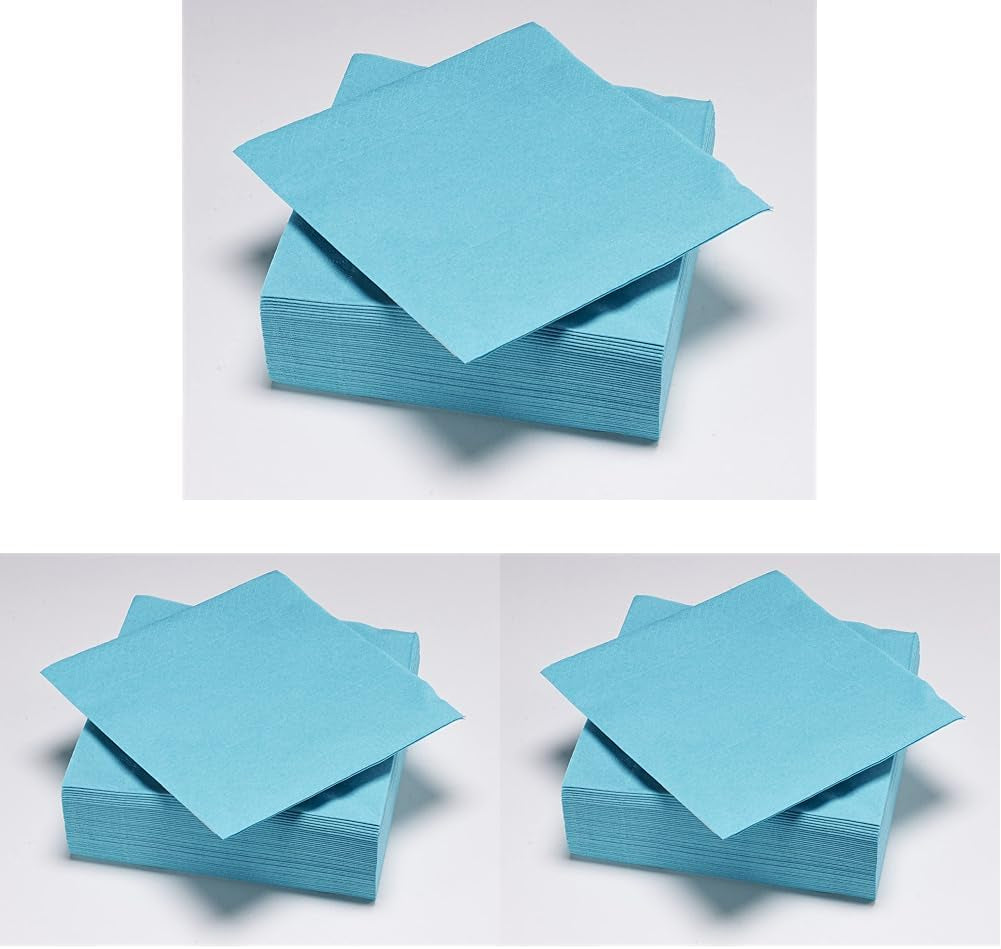 50 serwetek, wacik, 33 x 33 cm, 2 warstwy, turkusowy, celuloza Fsc, 33 x 33 cm (zestaw 3 szt.)