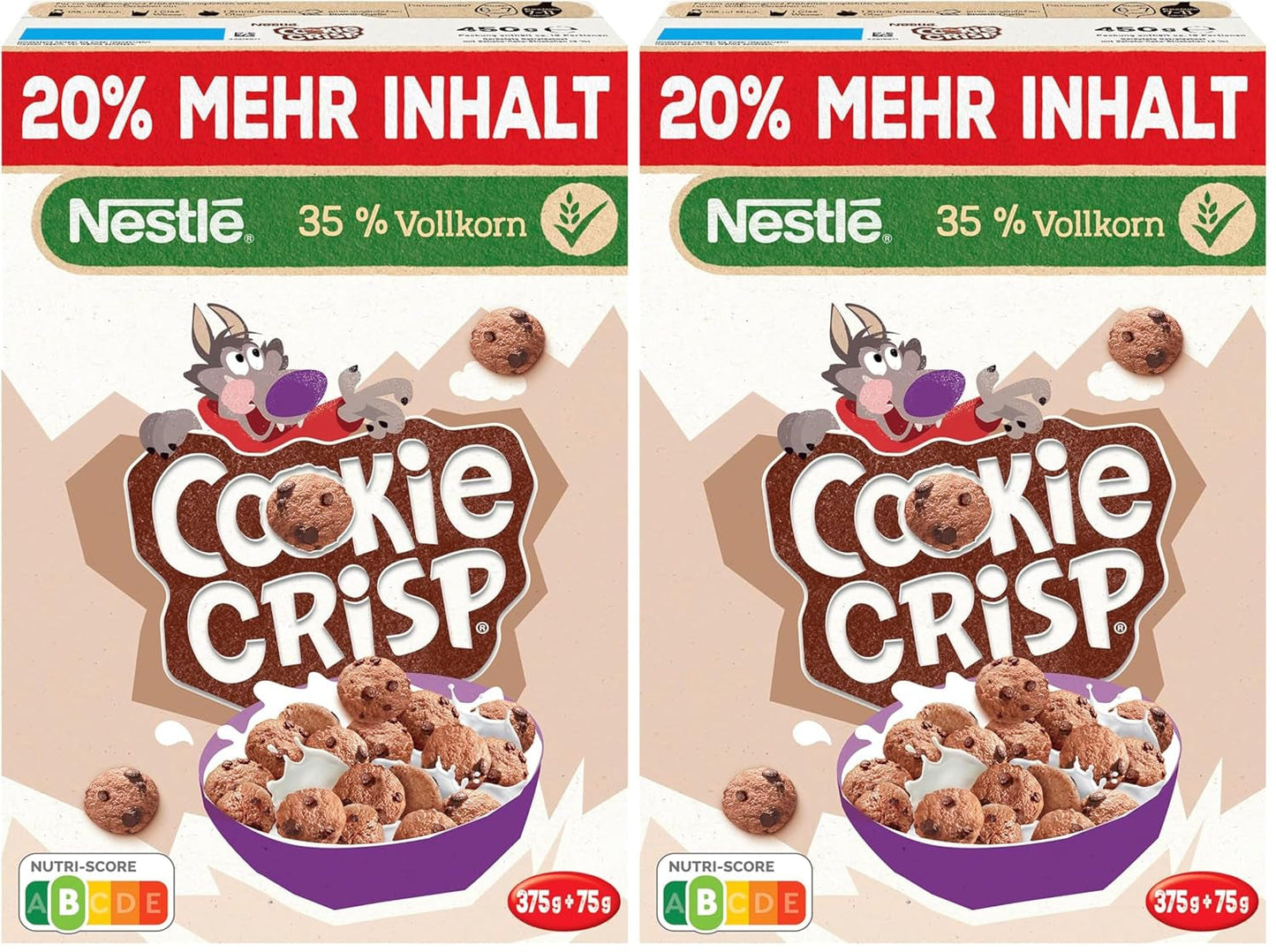 Nestlé Cookie Crisp (+20%), Pełnoziarniste ciasteczka śniadaniowe dla dzieci, opakowanie 1 szt. (1x450g)