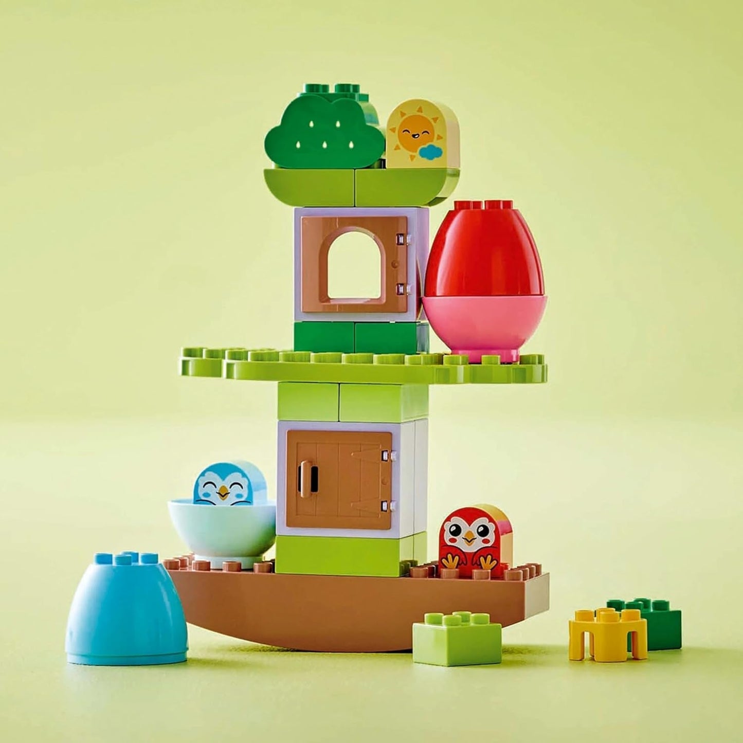 Drzewo LEGO DUPLO do utrzymywania równowagi i układania w stosy, zabawka rozwojowa, zestaw do budowania dla dzieci od 18 miesięcy, kreatywna zabawka dla dzieci, zabawka edukacyjna z 2 ptakami 10440 Zestawy do budowania Besuche den LEGO-Store