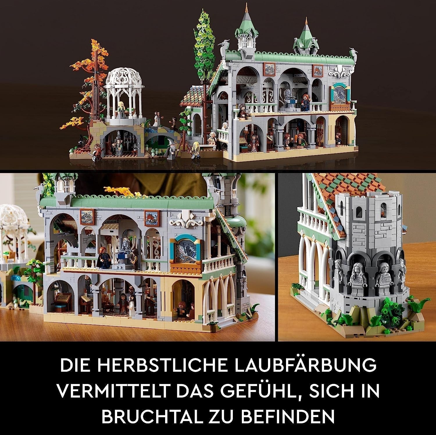 LEGO Icons Władca Pierścieni: Rivendell — kolekcja dla dorosłych i zestaw ekspozycyjny zawierający 15 unikalnych minifigurek, w tym Gandalfa, Legolasa, Aragorna i Froda, wyłącznie na Amazon — 10316 Zestawy do budowania Besuche den LEGO-Store