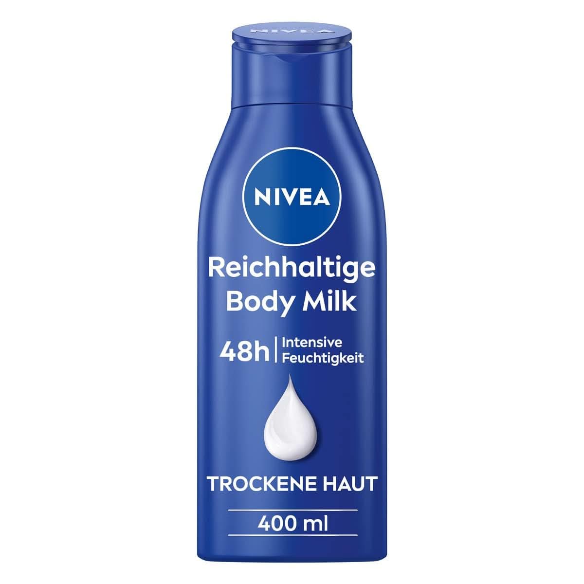 NIVEA Bogate mleczko do ciała, intensywnie odżywczy krem ​​do ciała z olejkiem migdałowym, 400 ml Pod prysznic i do kąpieli Naty Shop