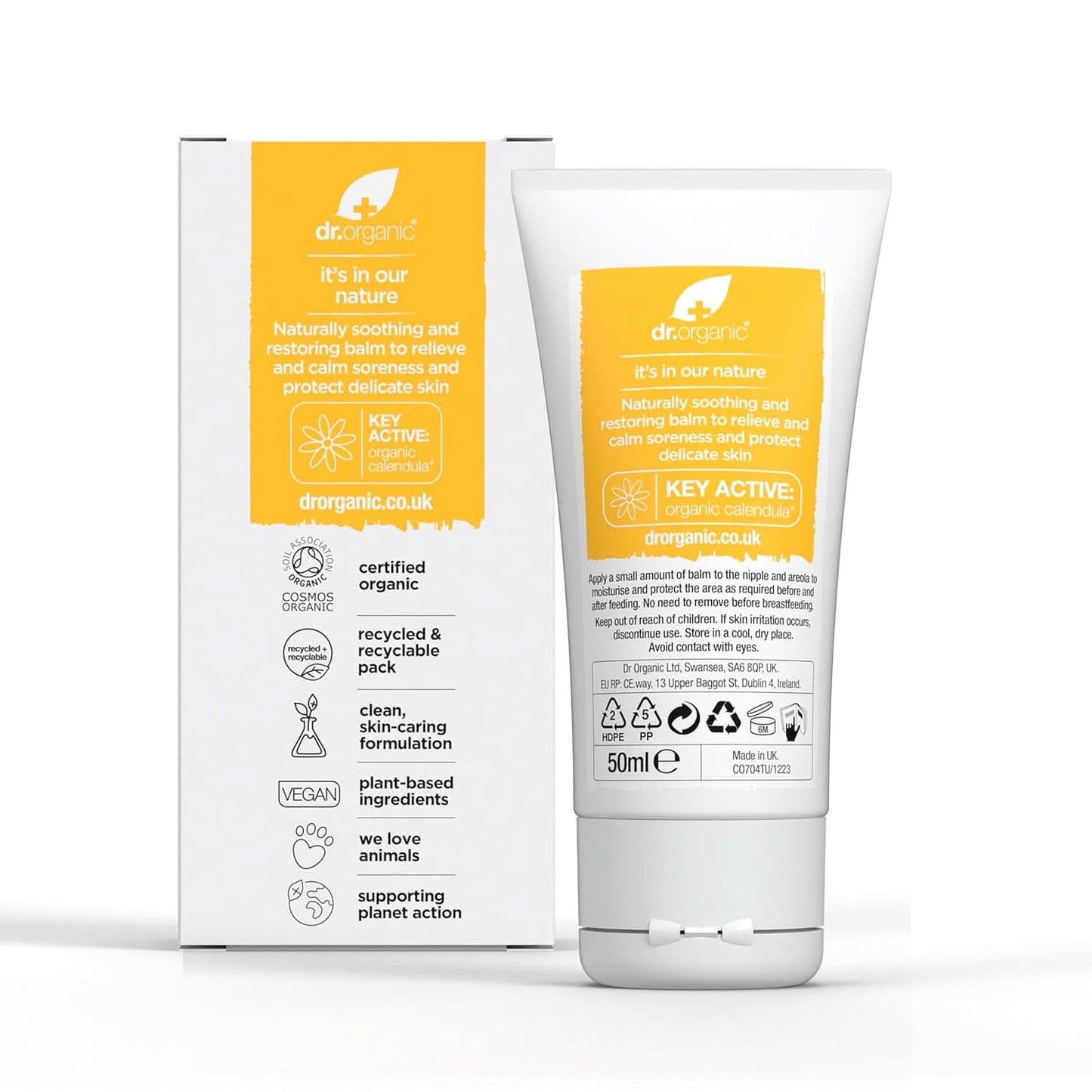Dr Organic Balsam do sutków z nagietkiem, lanoliną, naturalną ulgą, na rany i popękane sutki, 30 ml Akcesoria Żywność i karmienie piersią Bebe Naty Shop