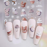 JMEOWIO Nagelsticker Weihnachten 6 Blatt Nail Art Naklejka Selbstklebend Nagelaufkleber Schneeflocke Winterurlaub Niedlich Dekoration Nageldesign Zubehör