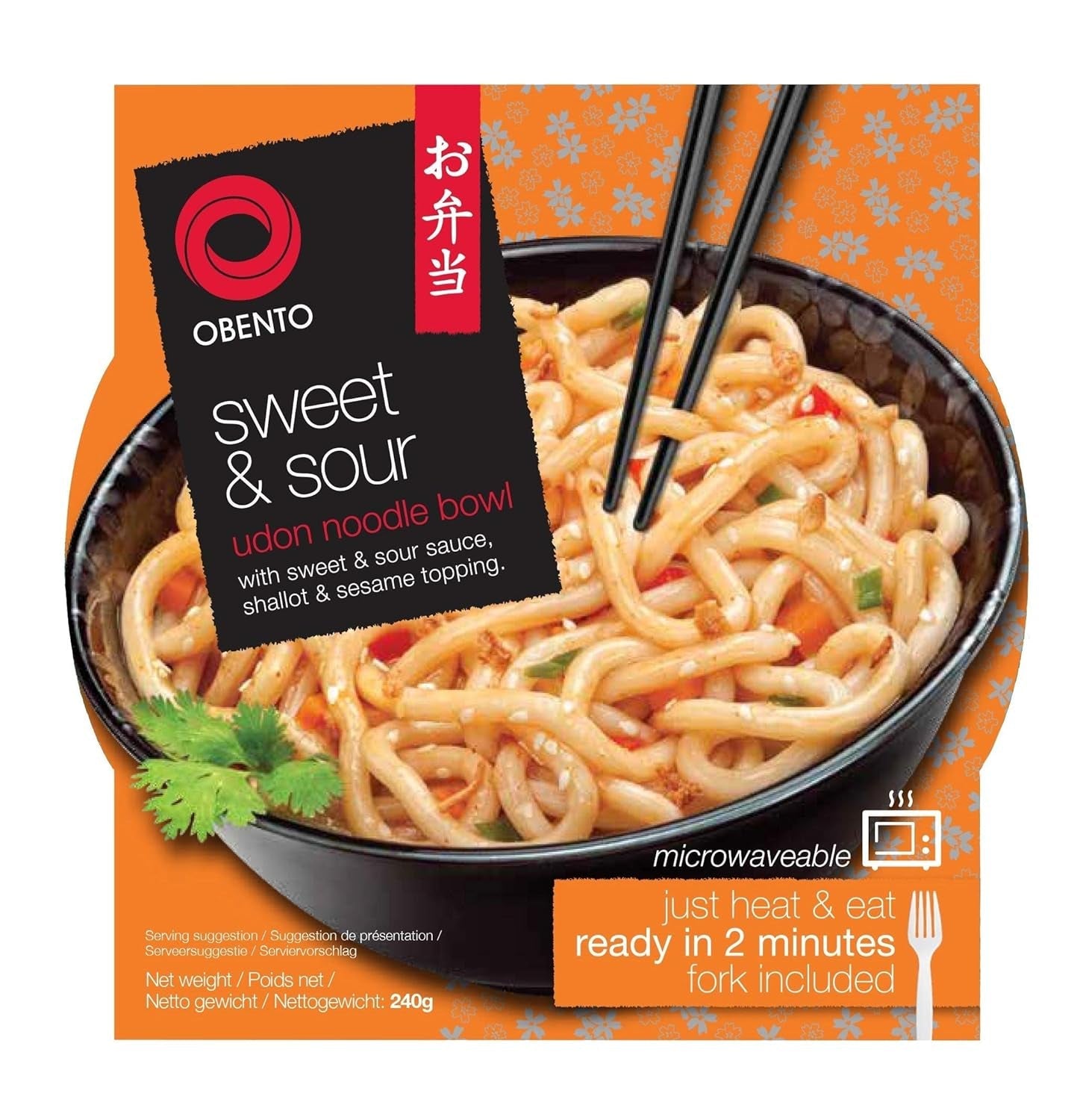 Miska udon słodko-kwaśna, gotowy posiłek do mikrofalówki, 240g