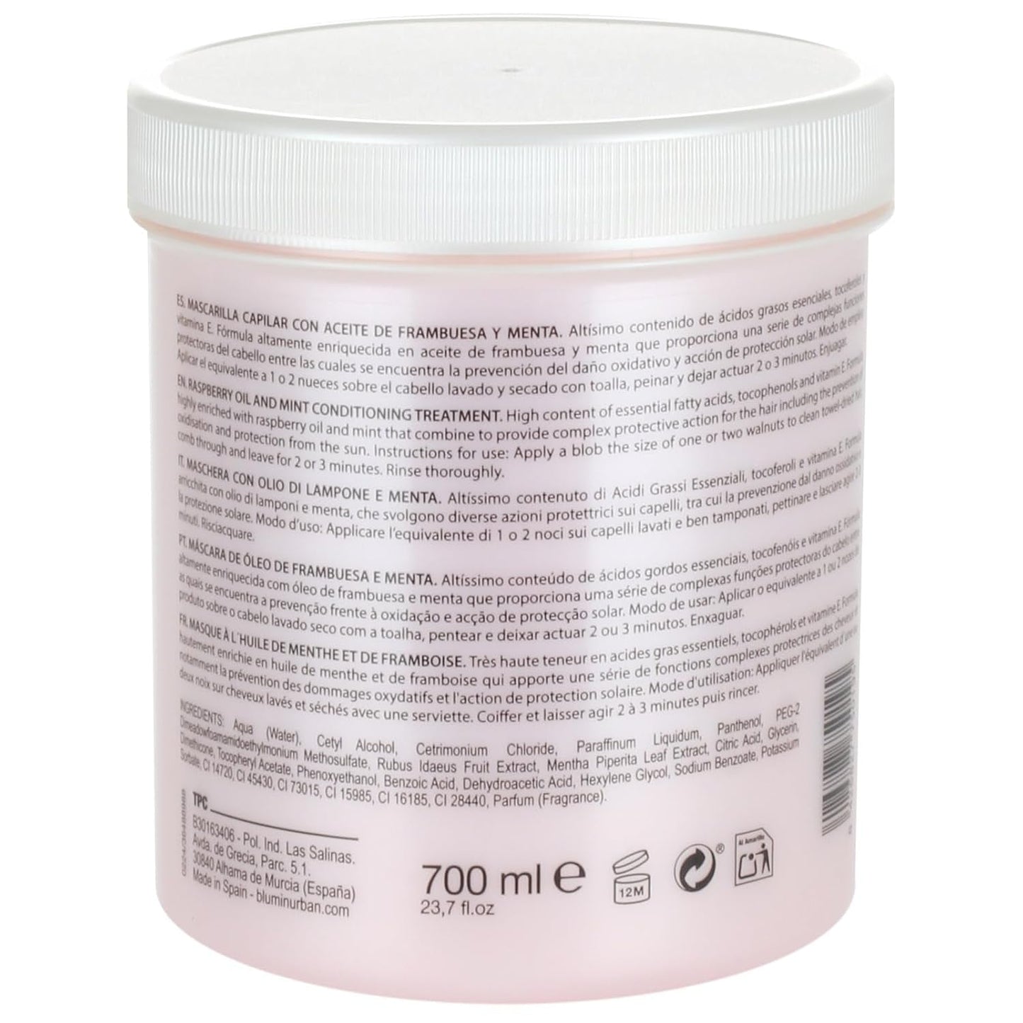 Maska do włosów z olejkiem malinowo-miętowym Urban, maska do włosów Naty Shop 700 ml