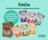 Opakowanie zbiorcze Green Petfood FairCat (6 x 85 g) | Dorosły | Mokra karma premium dla wyrośniętych kotów 6 verschiedenen leckere Sorten im Multipack | getreidefrei | Katzenfutter nass | 6 paczek