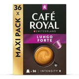 Café Royal Lungo Forte – kapsułki z kawą kompatybilną z Nespresso®, 100% Arabica, würzig, dunkle Röstung, Intensität 8/12, Rainforest Alliance, 36 kapsułek