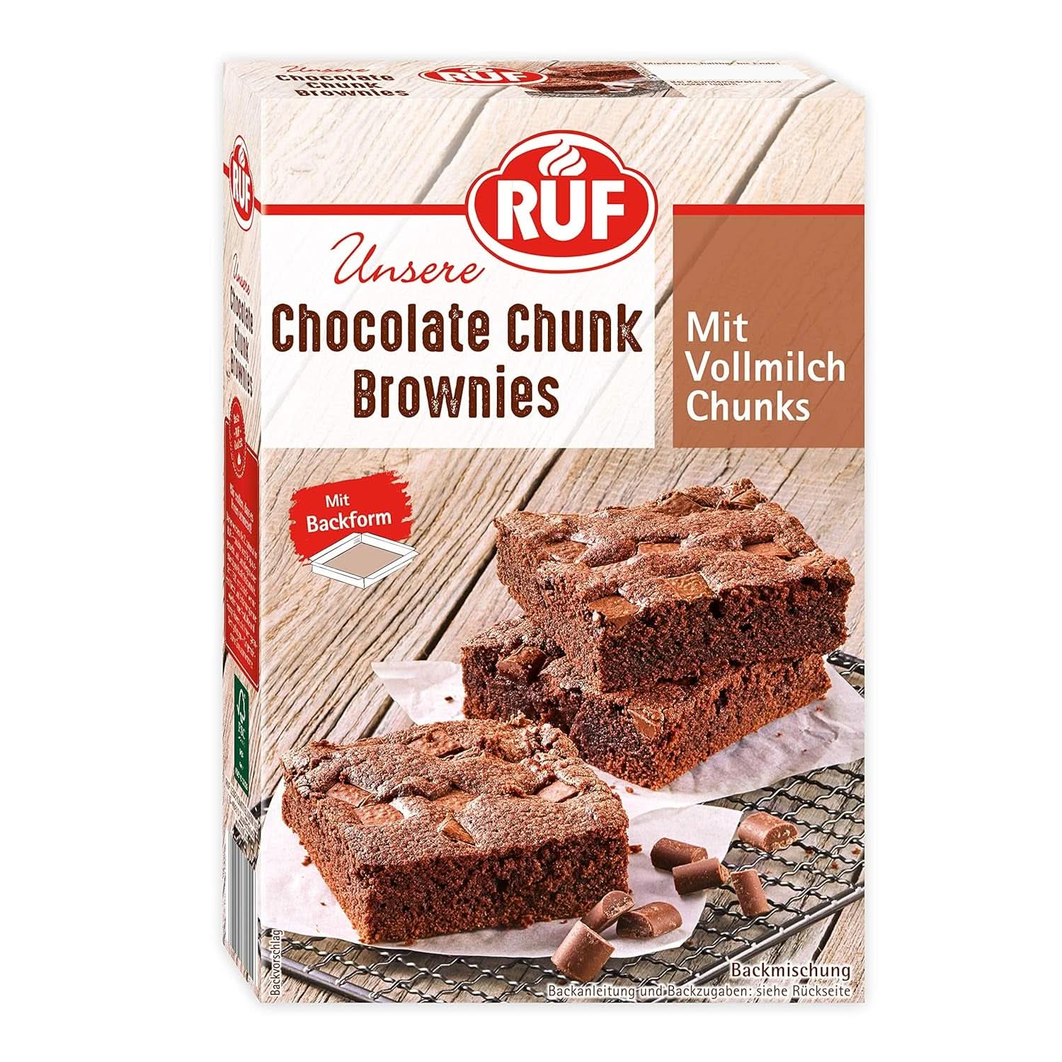 RUF Brookies, mieszanka jeżynowa i ciasteczka, 460 gramów Naty Shop Kitchen 410 gramów Chocolate Chunk Brownies