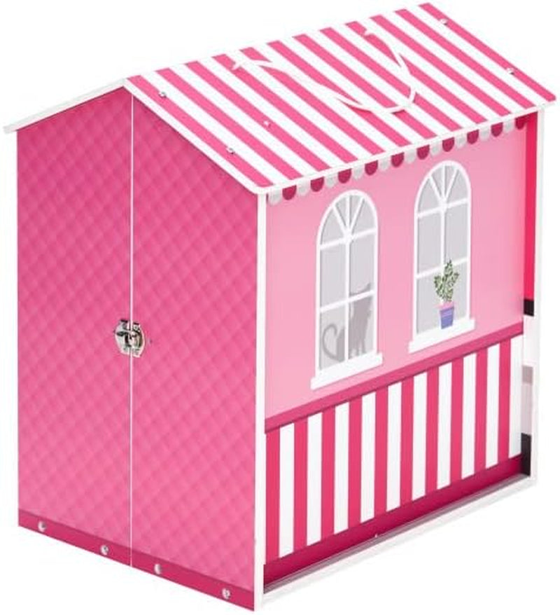 Teamson Kids - Domek dla lalek Dreamland City Café 30 cm - Różowy/Biały/Czarny