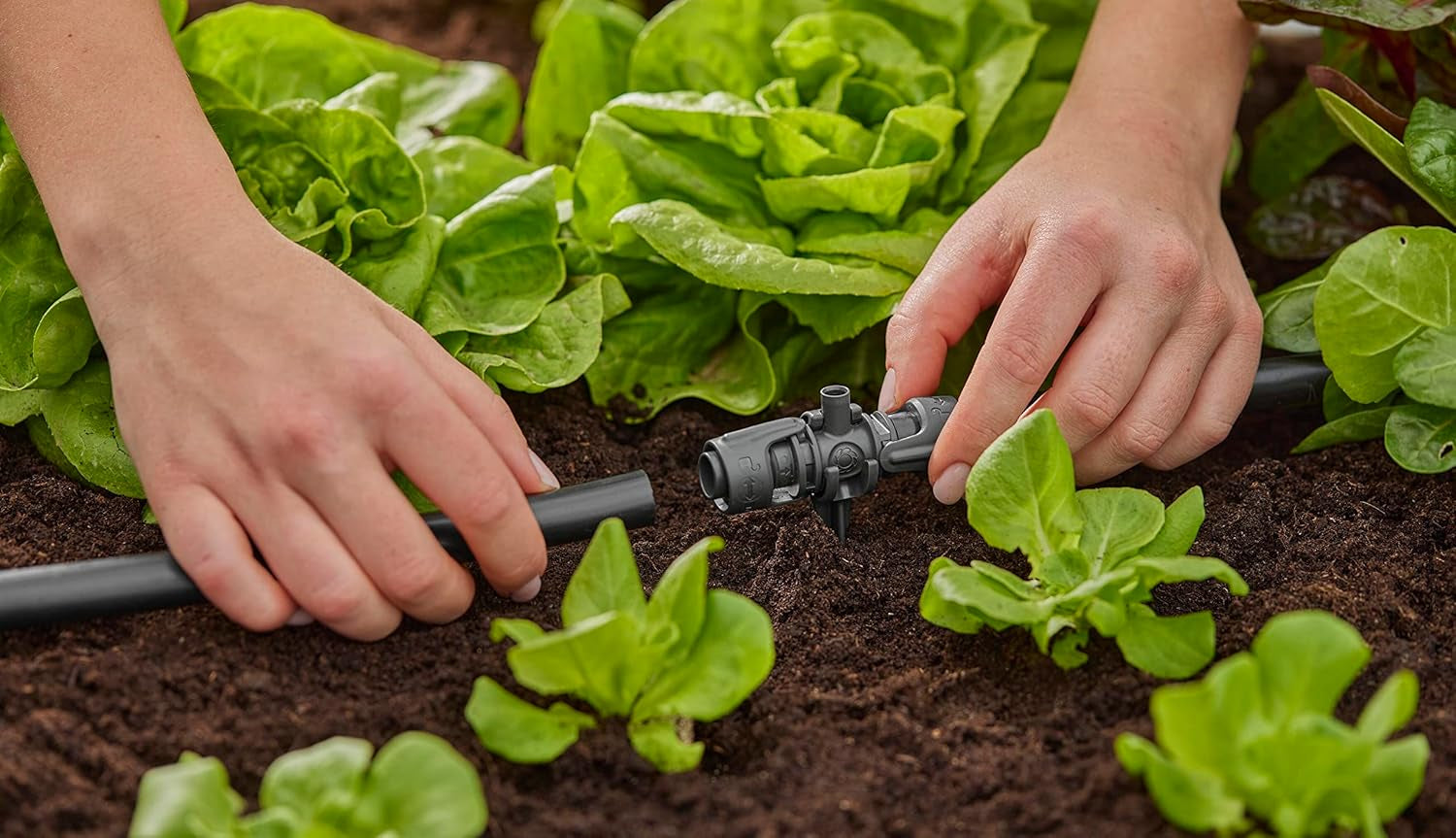Trójnik Gardena Micro-Drip-System do dysz zraszających: połączenie rur 13 mm z dyszą zraszającą, automatyczne nawadnianie roślin, szybka i łatwa technologia łączenia, wielokrotnego użytku (13206-20)